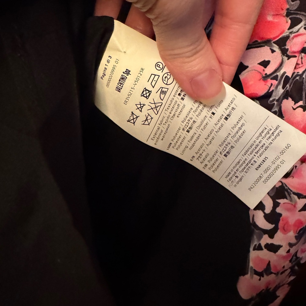 RED Valentino Black and Pink Floral Mini Dress - Picture 4 of 6